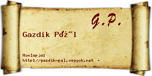 Gazdik Pál névjegykártya
